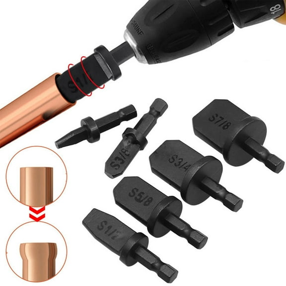 KCGYNP Copper Pipe Expander Set-6pcs Electric Pipe Expanders with Hexagonal Handle,Bearing Steel Material,Suitable for Different Copper Pipe Diameters-7/8,3/4,5/8,1/2,3/8,1/4