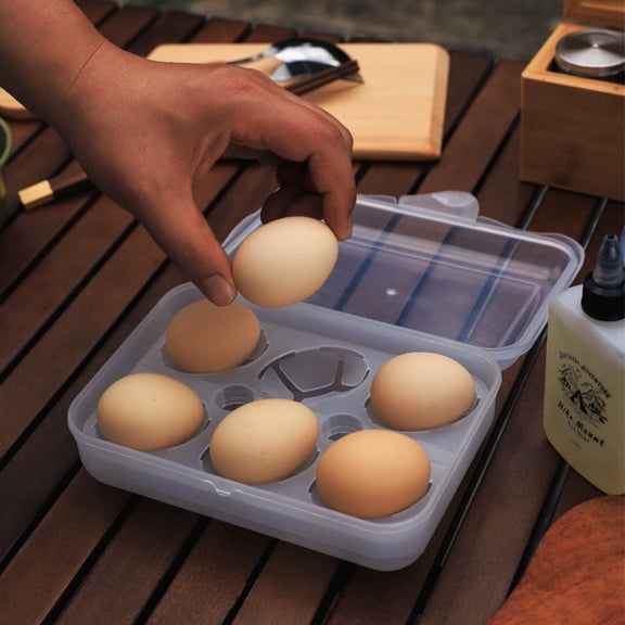 KCGYNP Egg Container,8x6x2in Shockproof Case,6 Slot Storage,Camping Picnic Essentials,Portable