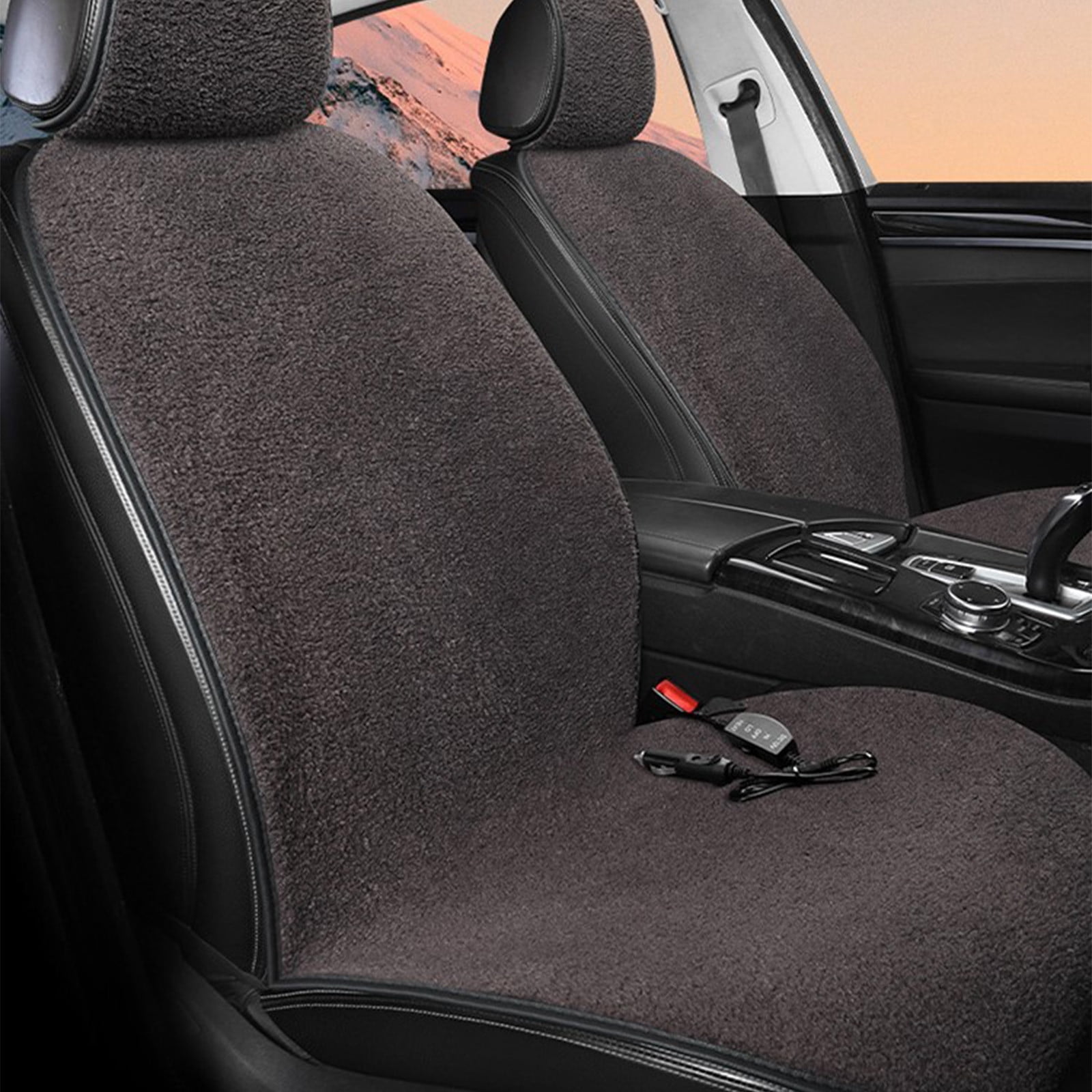 KCGYNP Heated Car Seat Cushion Plush Winter Heating Pad12V Electric