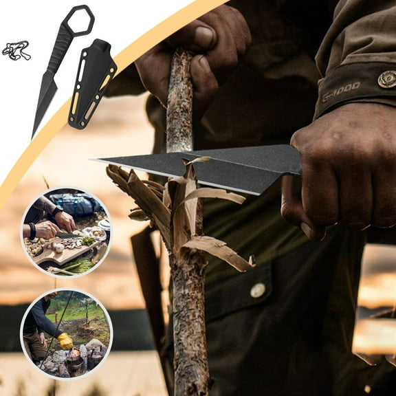 KCGYNP Portable Folding Knife with Necklace Clearance,Stainless Steel Blade,6.38x0.95x0.39in,Ideal for Outdoor Survival & Picnicking