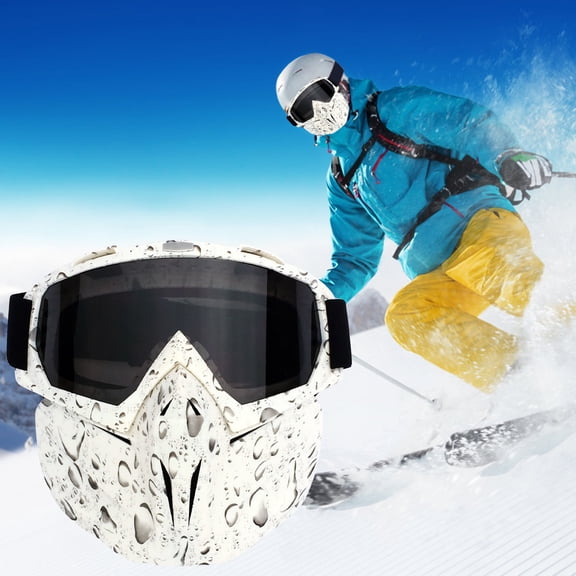 KCGYNP Snow Goggles Motorcycle Helmet Goggles Mask Clearance,Outdoor Riding Windproof Goggles with Anti-Fog and UV Protection,Removable Face Mask for Skiing and Snowboarding