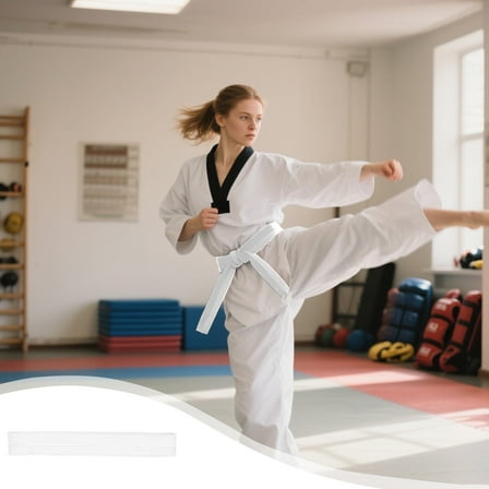 KCGYNP Taekwondo Belt 110 Inch Double Layer Cotton,Karate Judo Ranked Belt,Handmade Martial Arts