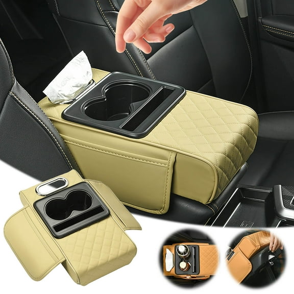 KCGYNP Universal Car Armrest Box Pad,Storage Bag & Elbow Cushion,Three-in-one Multifunctional Design,Fits Most Vehicle Models,Easy Installation