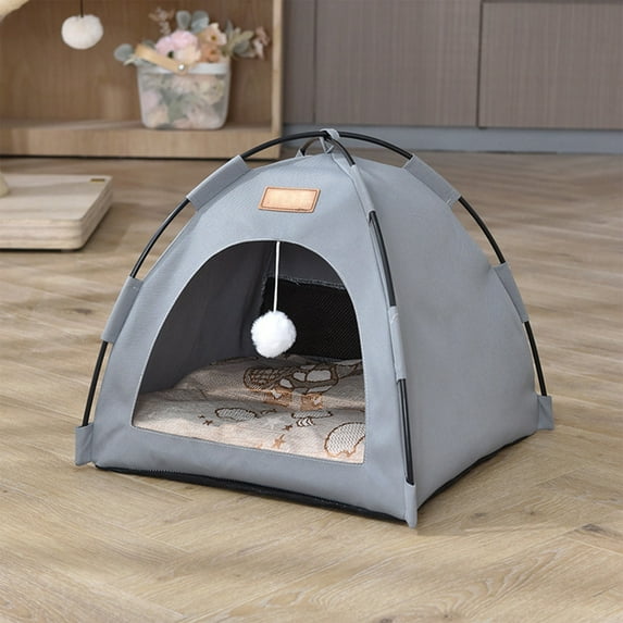 KCGYNP Waterproof Pet Tent for Small Dogs,Semi-Enclosed Outdoor Cat Bed,15.7x15.7x1.2 Inch,Washable Removable Lining,All-Weather Shelter