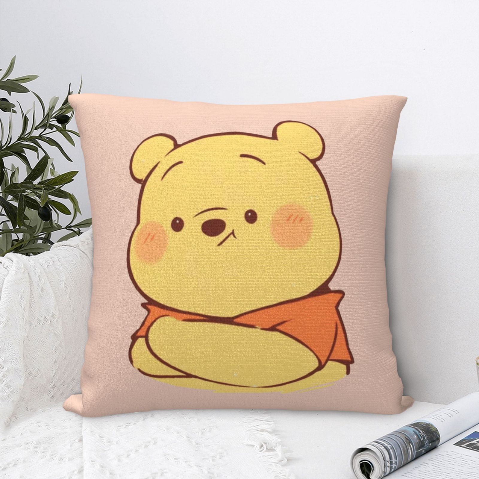 KCKTHDN Cute Pillow Cases Set of 2 Winnie The Pooh Throw Pillow Covers