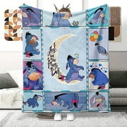 KCKTHDN Eeyore Flannel Throw Blanket Polyester Velvet,Soft Lightweight All-Season,Cartoon Themed,Versatile For Room Decor,Home Travel 40x30in