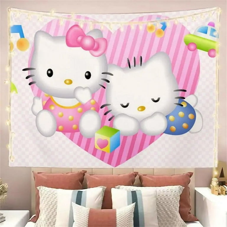 KCKTHDN Hello Kitty Tapestry Cartoon Kawaii Wall Hanging For Bedroom Tapestries Poster Blanket College Dorm Home Decoration 29x37in Walmart