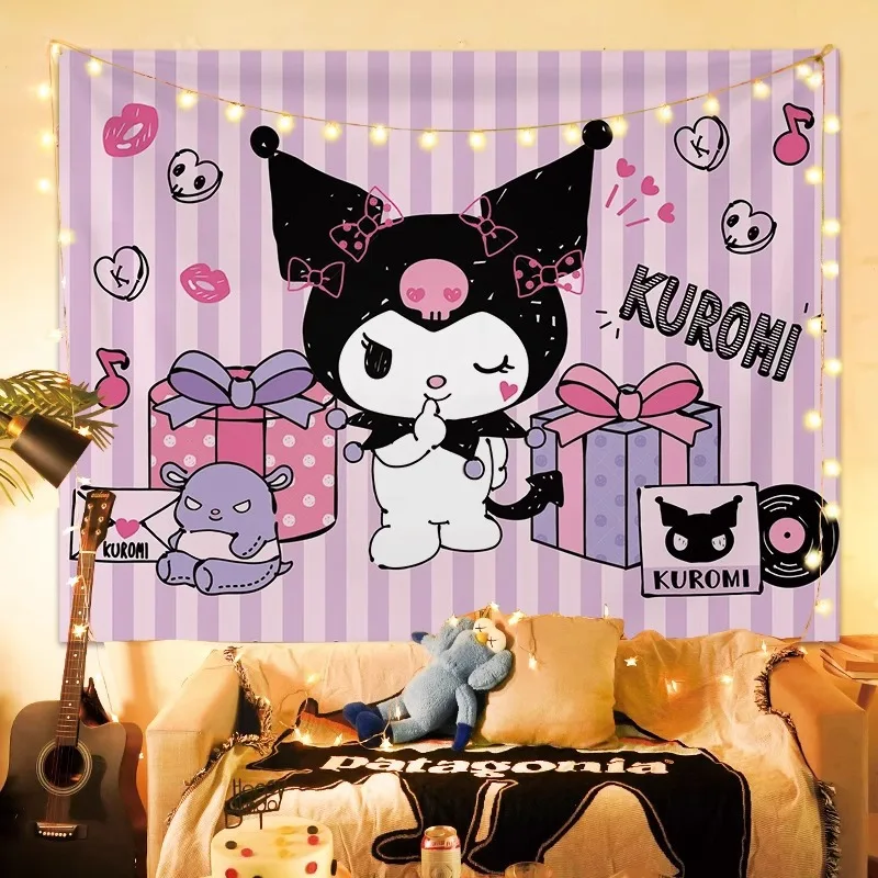 KCKTHDN Kuromi Cute Tapestry Decoration Cute Girl Heart Wall Decoration Wallpaper Room Kuromi ...