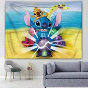 KCKTHDN Lilo & Stitch Tapestry Aesthetics Flag Wall Hanging Window Design for Bedroom College Dorm Living Room Decor Banner 60x50in