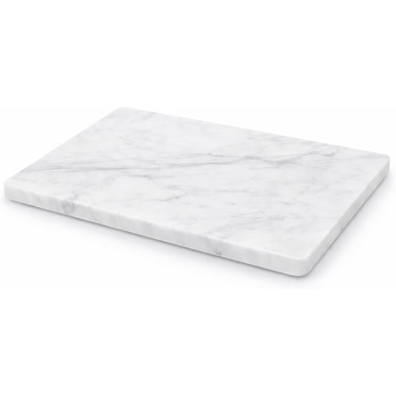 KCKULLICRAFT 812 Inches White Marble Cheese & Charcuterie Serving Board Natural Cutting Pastry Slab with NonSlip Feet Premium Stone Kitchen Tray Gift.