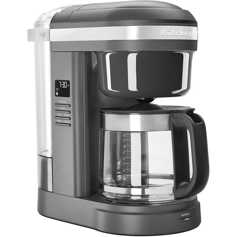 12-Cup Matte Grey Drip Coffee Maker with Spiral Showerhead 12-Cup Matte Grey Drip Coffee Maker with Spiral Showerhead