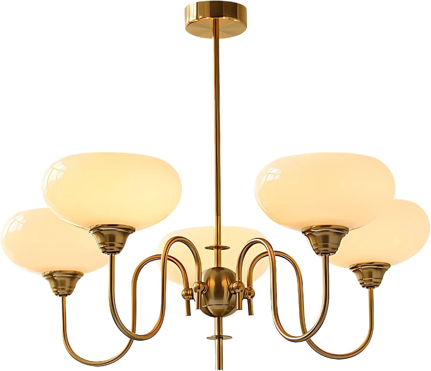 KCO Gold Vintage Chandelier Modern 5-Light Globe Chandelier Dining Room Chandeliers for Living Room Bedroom