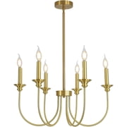 KCO Lighting 6 Light Modern Farmhouse Chandelier Gold Large Sputnik Chandelier