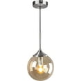thumbnail image 1 of KCO Lighting Amber Glass Pendant Light Brushed Nickel Pendant Lights Kitchen Pendant Lighting Over Island, 1 of 8
