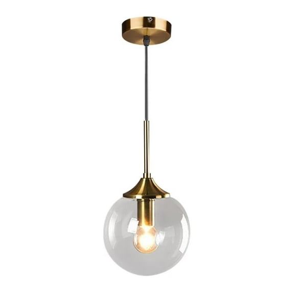 KCO Lighting Clear Glass Globe Pendant Lights Kitchen Island Vintage Gold Hanging Lamp