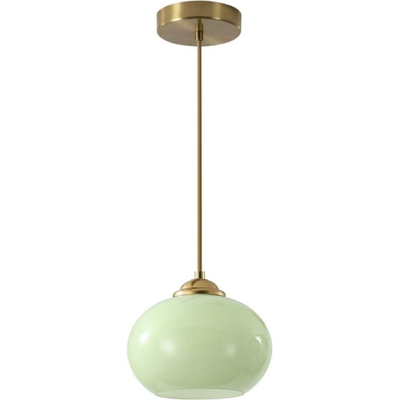 KCO Lighting Green Glass Pendant Light Large Gold Globe Pendant Light Single Hanging Lamp Nordic Green Chandelier