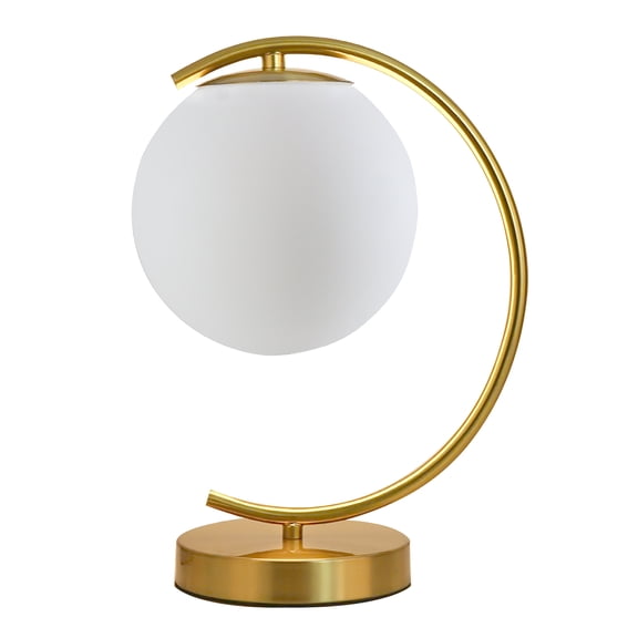 KCO Lighting Modern Table Lamp Glass Desk Lamp Gold Table Light with Moon Shape