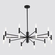 KCO Lighting Mid Century Modern Black Sputnik Ceiling Light - Large Traditional Farmhouse & Contemporary Chandelier for Dining Room, Living Room
