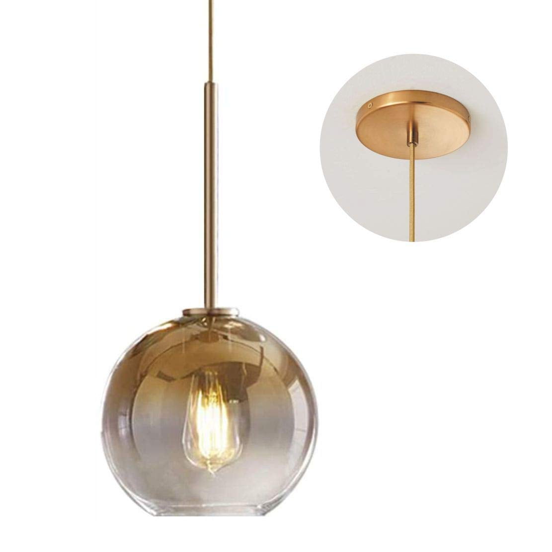 Modern Gold Glass Mini Globe Pendant Light with LED