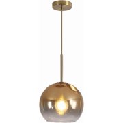 KCO Lighting Modern Glass Pendant Lights, Large Gold Globe Pendant Light, Mid Century Single Kitchen Island Hang Lamp