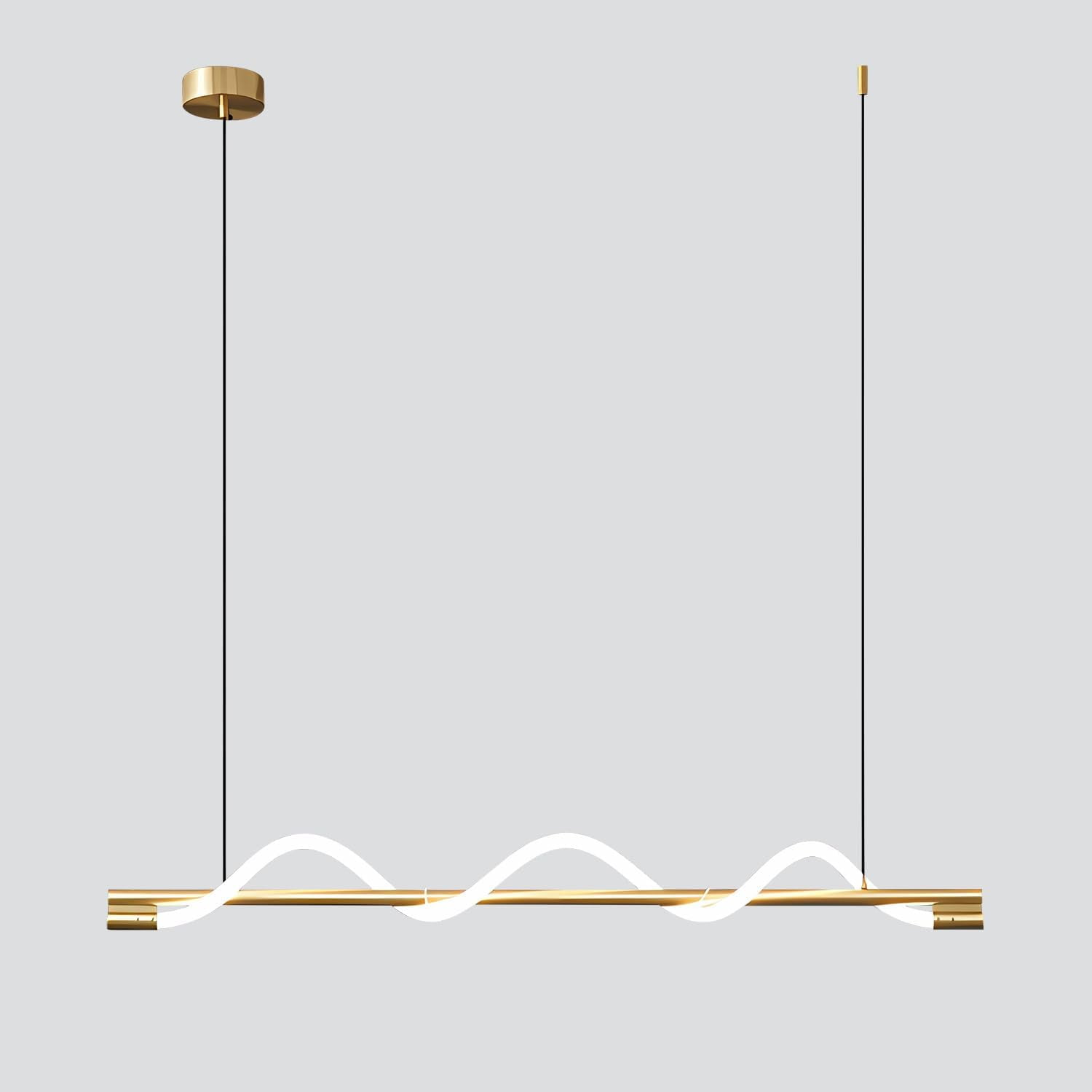 Minimalist Ceiling Hanging Light Fixture,Modern Design Wood LED Linear Pendant Light,Led Dimmable Kitchen Island Chandelier,for Dining Room Kitchen Island Living Room Bar Office,60cm