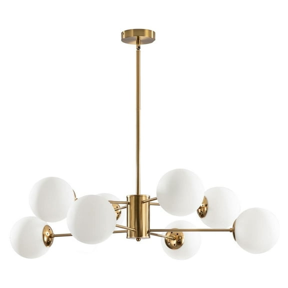KCO Lighting 8-Light Glass Sputnik Chandelier Modern Gold Chandeliers