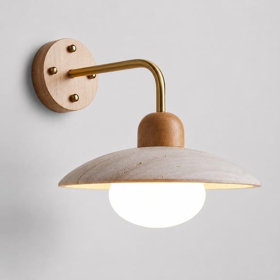 KCO Lighting Opal Glass Wall Sconce Natural Stone Wall Light Vintage Bedroom Sconces