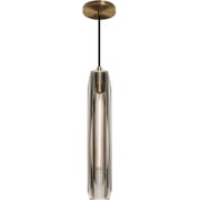 KCO Lighting Mid Century Smokey Crystal Pendant Lighting Modern Gold Hanging Lamp for Kitchen Island