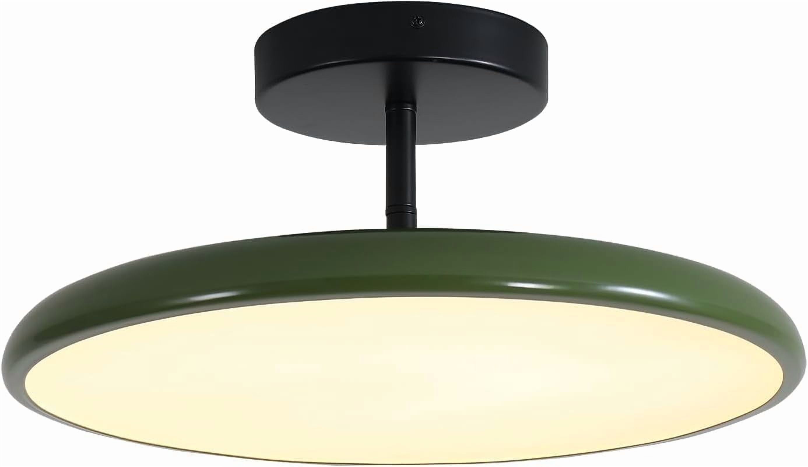 KCO Lighting Vintage Green Ceiling Light Contemporary Mid Century Modern Semi Flush Mount LED Hallway Light Fixture
