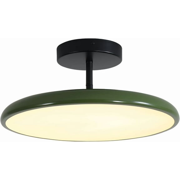 KCO Lighting Vintage Green Ceiling Light Contemporary Mid Century Modern Semi Flush Mount LED Hallway Light Fixture