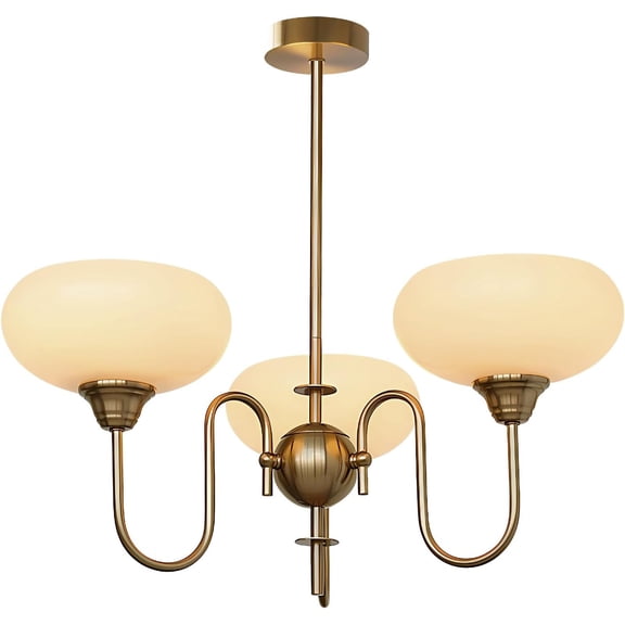 KCO Modern Gold Globe Chandelier Mid Century 3-Lights Large Glass Sputnik Chandelier Vintage Kitchen Dining Light