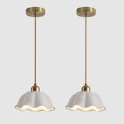KCO Modern Gold Milk Glass Pendant Light Mid Century White Ceramic Hanging Light Kitchen Island Nordic Hanging Lamp