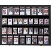 KCRasan 36-Card Lockable Display Shadow Box, for Sports Trading Cards
