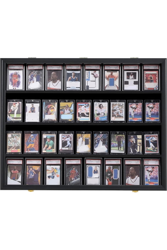 36 Graded Sports Card Display Case - Baseball Card Display Case Lockable - Collection Card Display for Basketball Football Hockey Trading Cards with UV Protection Acrylic