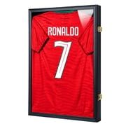 KCRasan Jersey Frame Display Case - Large Lockable Shadow Box with UV Acrylic for Baseball Basketball Football Soccer Sport Shirt, Black