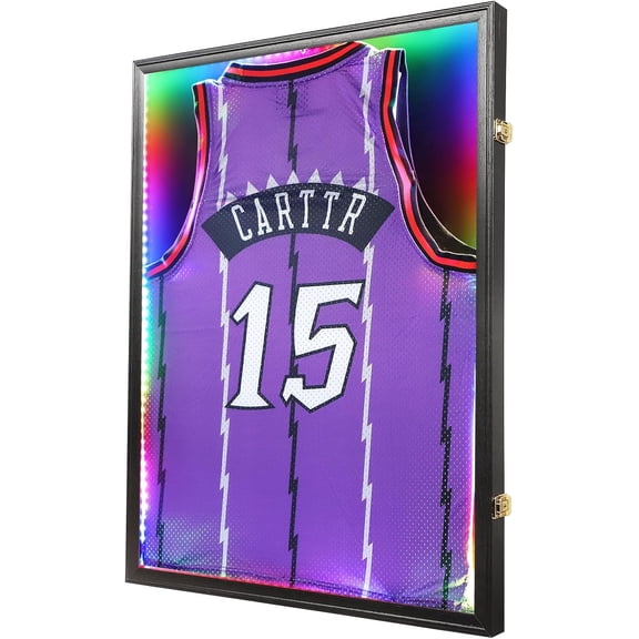 KCRasan LED Jersey Frame Display Case , Black,1pc(33*26 in)
