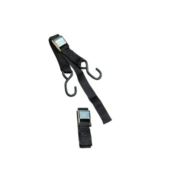 KCS Moto Powersports Heavy-Duty Tie-Downs with Soft Hook 1" x 5 1/2" - Set of 2 Black 3920-0071