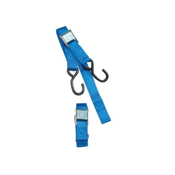 KCS Moto Powersports Heavy-Duty Tie-Downs with Soft Hook 1" x 5 1/2" - Set of 2 Blue 3920-0073