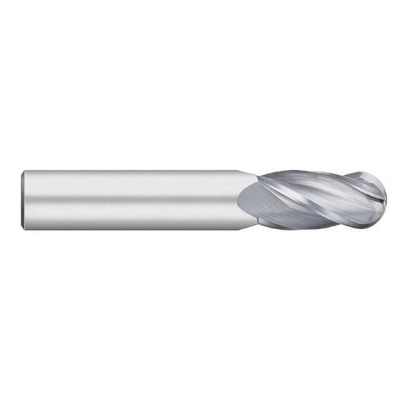 KCT132900 Made Solid Carbide End Mill, Single End, 4 Flute, 3/16" Shank, 5/8" Length of Cut, 2" Overall Length, 3/16" Diameter