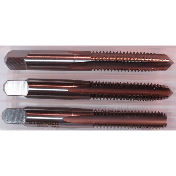 KCT203630 Made Had Threadig Tap Set, Icludes Taper, Plug ad Bottom Taps, Limit, Groud Threads, High Speed Steel, 4 Flute, 3/8-16 Size (Pack of 3)