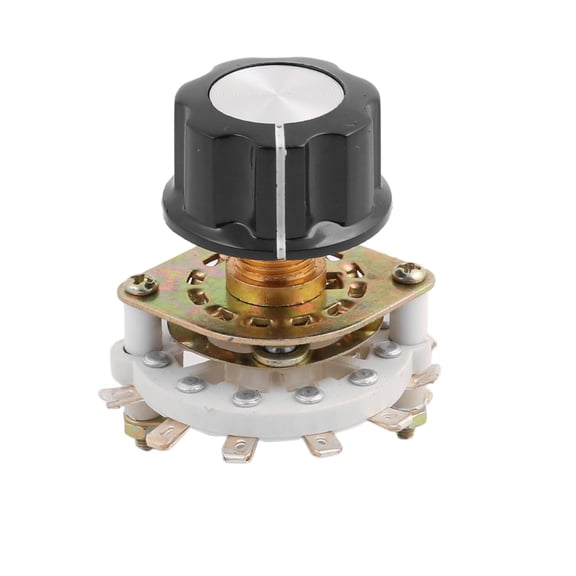 KCZ 1 Pole 9 Position 6mm Dia Shaft Band Channel Rotary Switch Selector w Cap