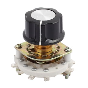 KCZ 2 Pole 4 Position 6mm Dia Shaft Band Channel Rotary Switch Selector w Cap