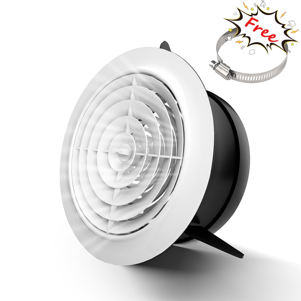 KCvents Soffit Vents 6 Inch Adjustable Round Air Vent ABS Louver Grille