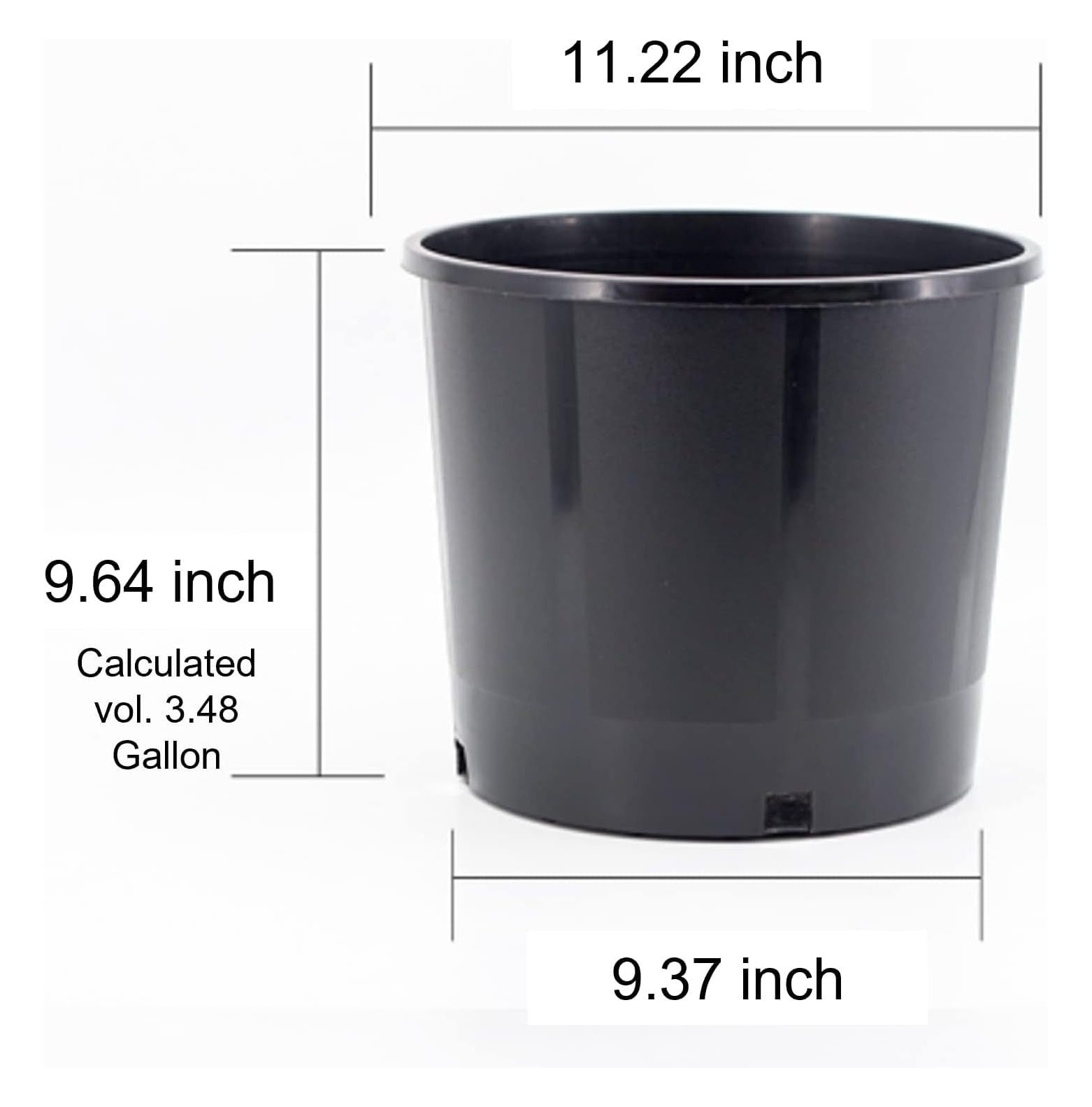 KD Black Nursery Pots, 3 Gal 10 PCS Pack, Plastic Garden Planters, Pots