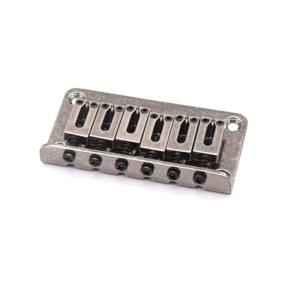 KD By AxLabs Hardtail Bridge - 5-Screw Mount, String-Through-Top Or Bottom - Antique Silver