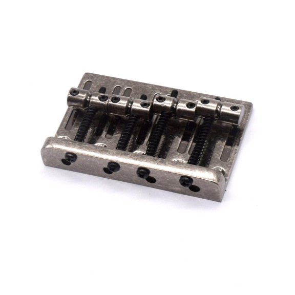 KD By AxLabs Vintage Style Bass Bridge - 5-Screw, 4-String, String-Through-Top