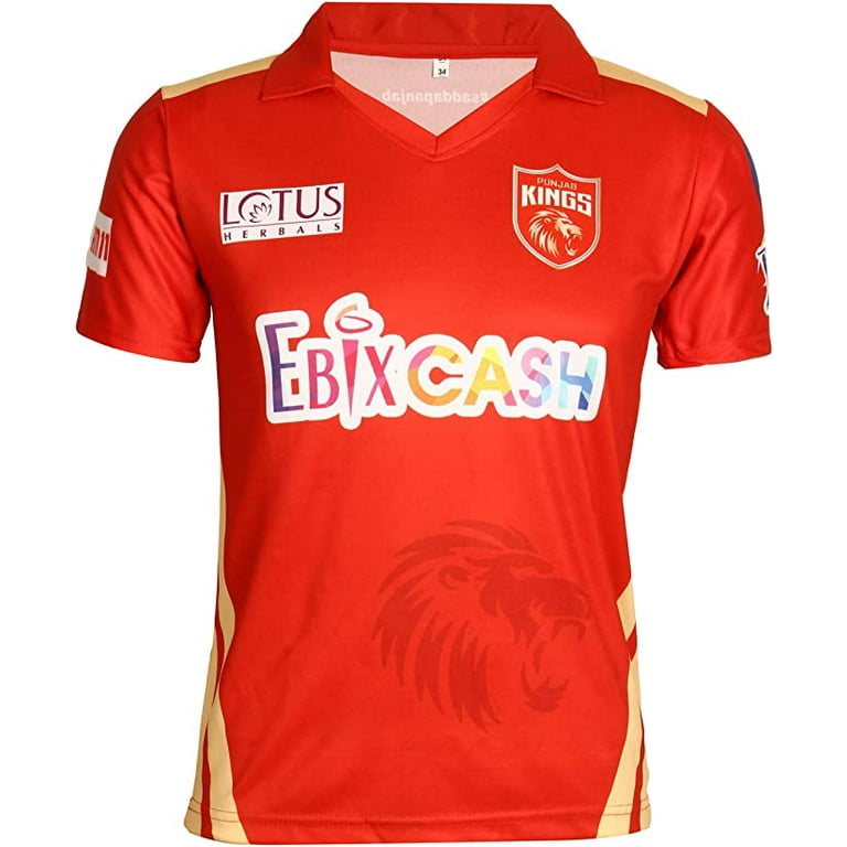 KD Cricket IPL Jersey Supporter Jersey T Shirt 2020 21 MI CSK RCB KKR RR KXIP SRH and DC KXIP 48