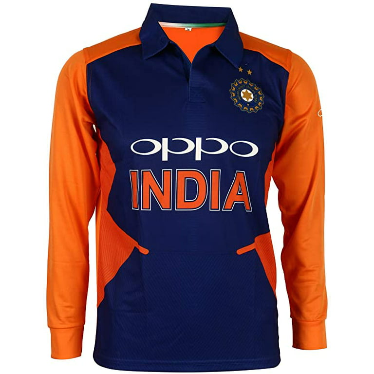 cricket orange blue jersey