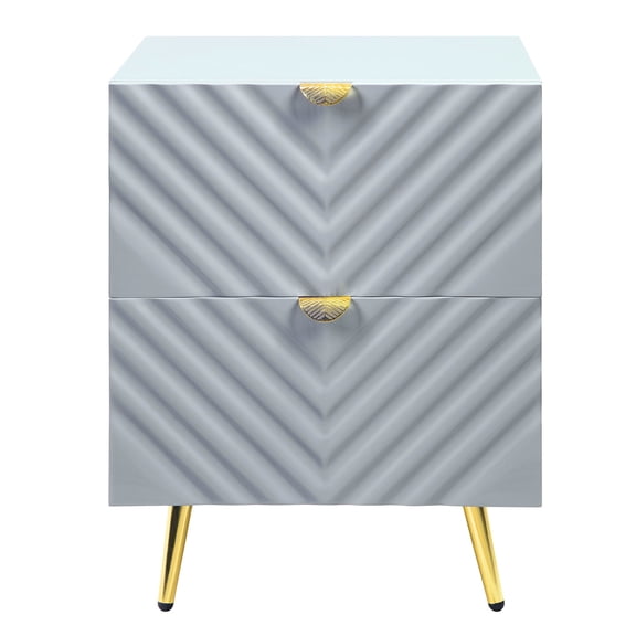 KD Design & Smooth Glide - Gray Composite Wood Nightstand for Nighttime Use