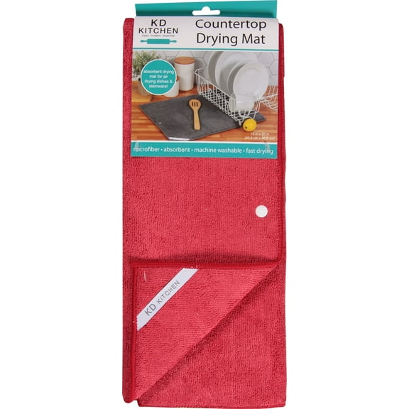 Samba Red Kitchen Countertop Drying Mat 15x20" by Kay Dee Designs